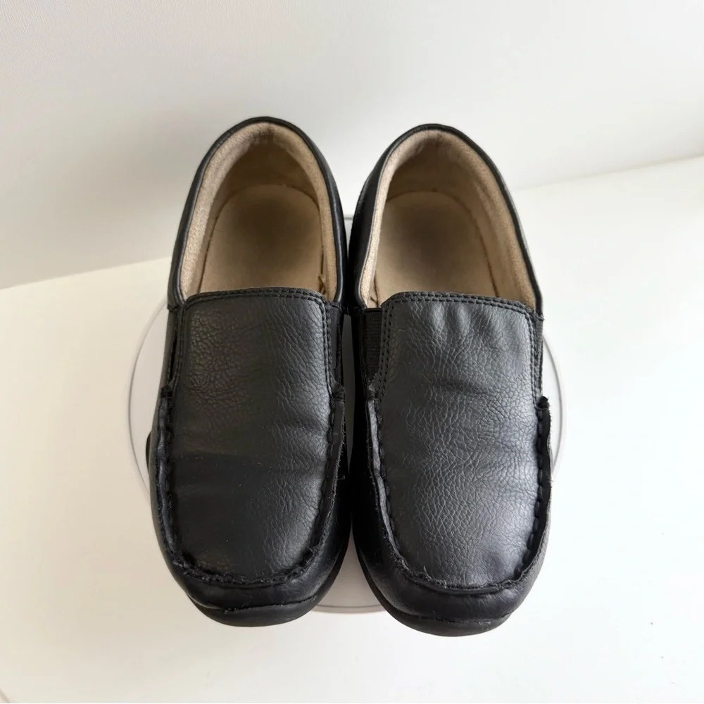 Kids’ Black Leather Loafers